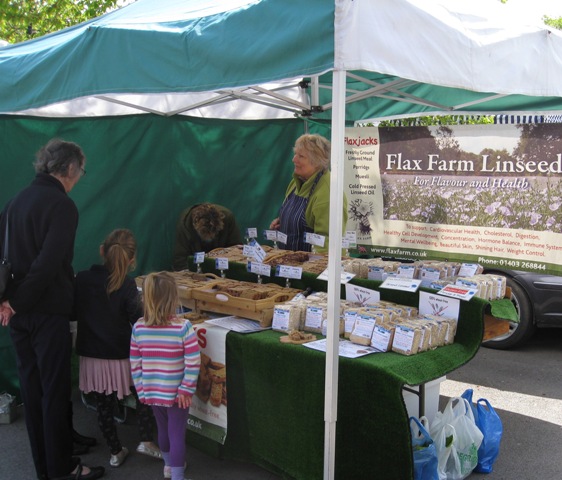 Flax Farm market stall at Farnham